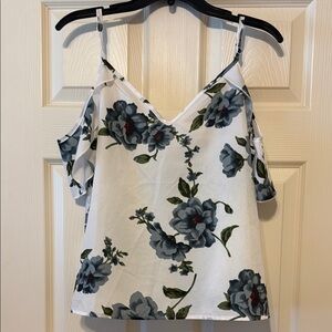 SHEIN White Asymmetrical Ruffled Camisole Top